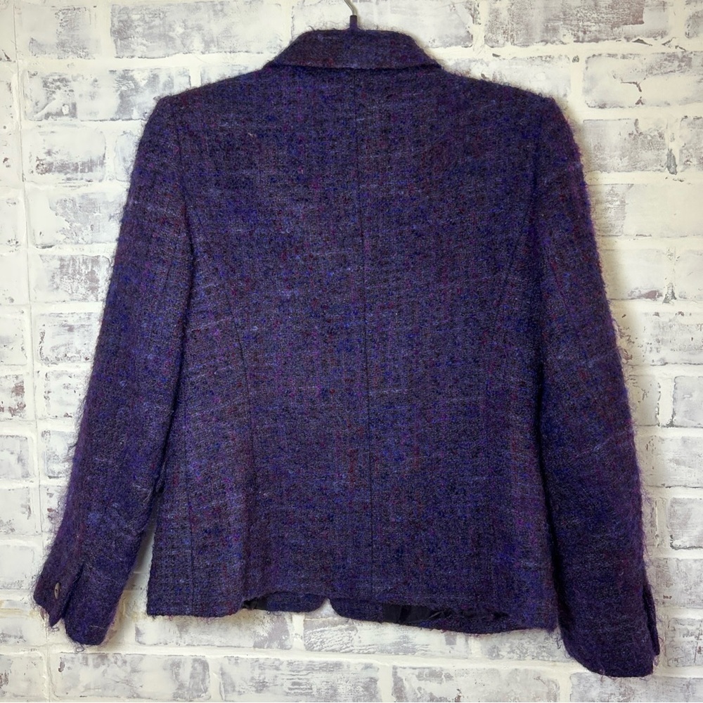VTG Women's Talbots Wool Mohair Skirt Suit Set Purple Size 6 Petite Made in USA - Picture 6 of 16